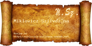 Miklovicz Szilvána névjegykártya